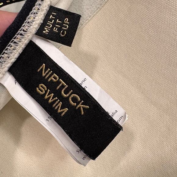 Nip Tuck Swim Size 12 Tankini Top Multi Fit Cup Striped Ruched Adjustable Straps - Picture 6 of 15